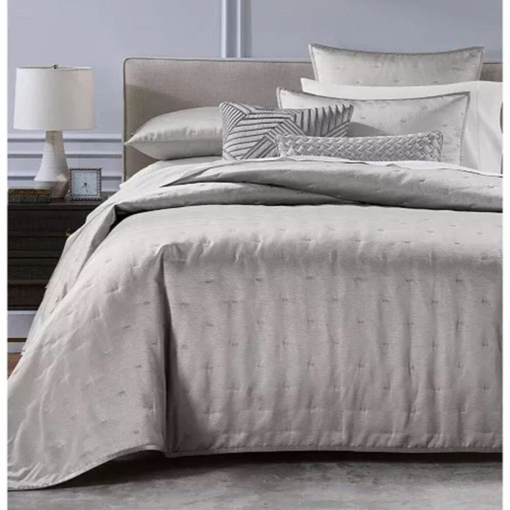 Hotel Collection Glint 3-Piece Full / Queen Coverlet Set  , Silver $430